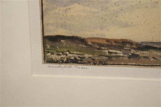 George Graham (1881-1949), watercolour, Wensleydale Moor, not signed, 10.5 x 15cm